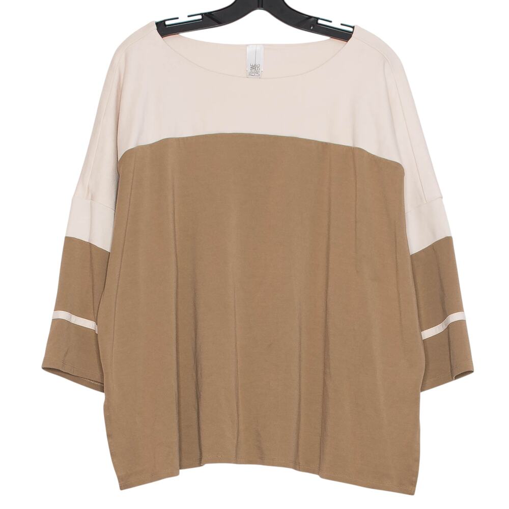 Marla Wynne Top Oversize Minimalist Scandi Nordic Cottage Quiet Luxury Brown 2X